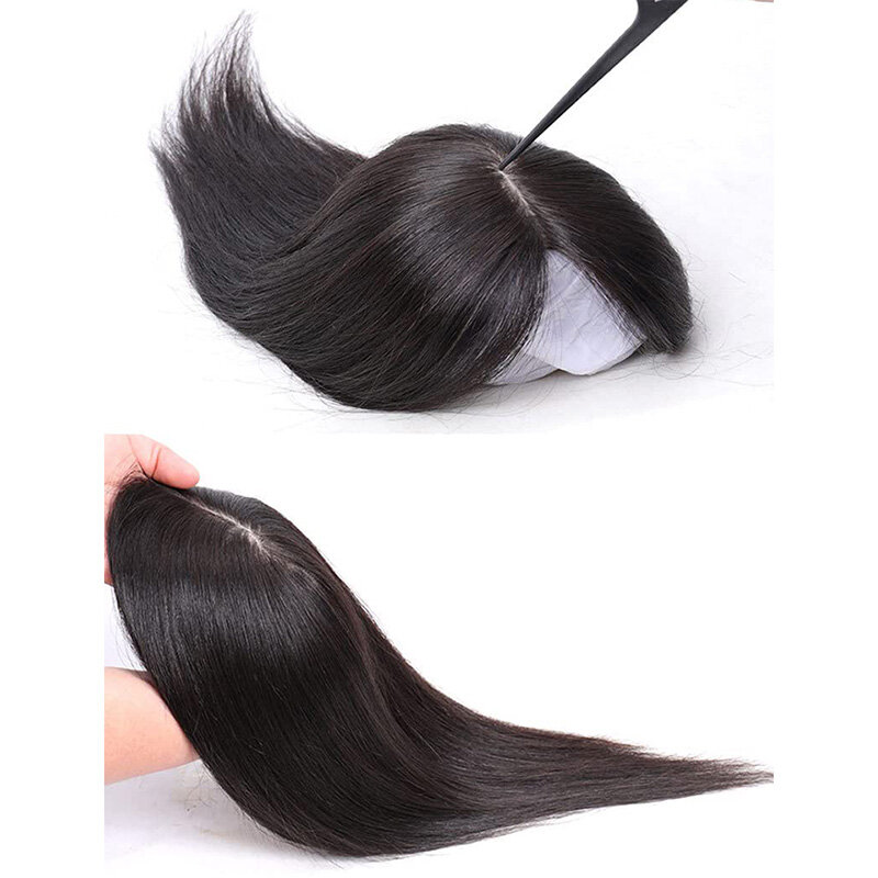 Clip di capelli Topper da donna con Base superiore In seta In veri capelli umani parrucchino parrucchino estensioni dei capelli per le donne parrucche 12x13cm parrucche dei capelli umani