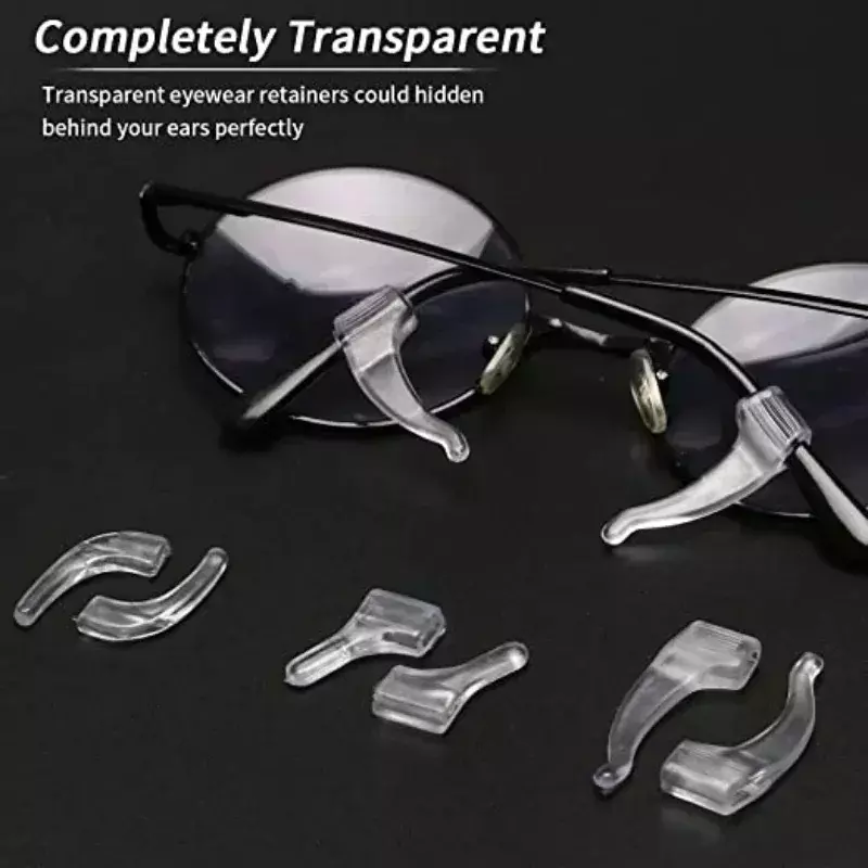 Gancho de silicona para las orejas, soporte antideslizante para las gafas, sujeción transparente, accesorios para gafas de sol, agarre anticaída