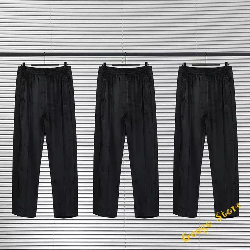 Pantalones de chándal de terciopelo para hombre y mujer, pantalón de rayas negras, estilo Hip Hop, informal