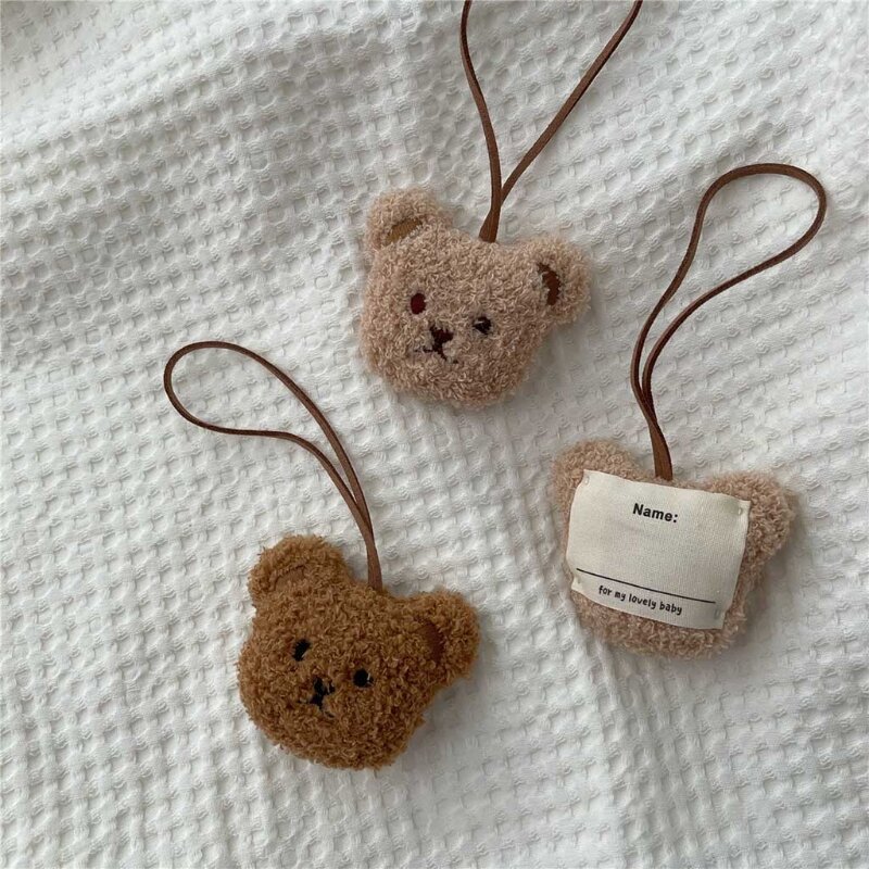 Мини-милый плюшевый мишка для кукольной сумки, подвеска с списком имен детей для елочных украшений Коричневый/Чай с молоком