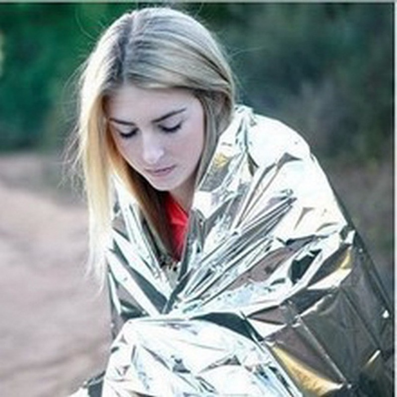 Couverture thermique coupe-vent imperméable en aluminium, kit de sauvetage militaire, couverture d'urgence, survie en plein air, premiers soins, camping, randonnée