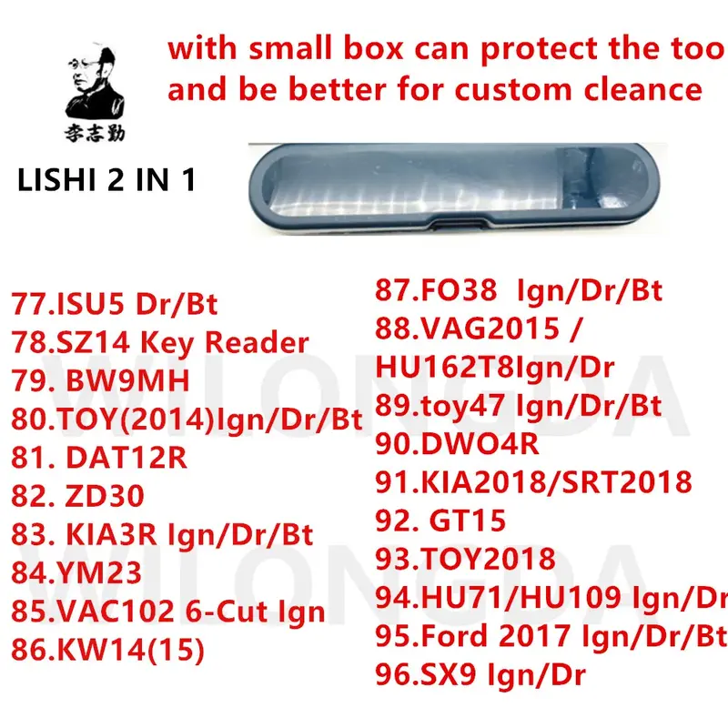 LISHI tool SZ14 BW9MH TOY2014 DAT12R ZD30 for KIA3R YM23 VAC102 KW14 TOY2018 FO38 toy47 DWO4R for KIA2018 GT15 HU71  SX9