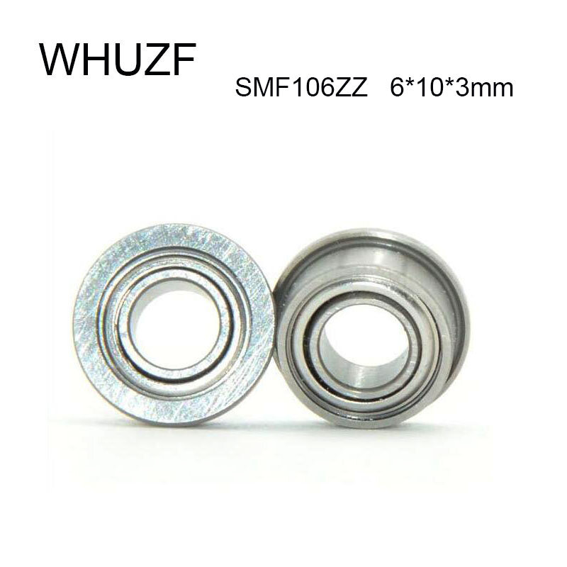 SMF106ZZフランジベアリング6 × 10 × 3ミリメートルABEC-1 10/20/50個のダブルシールドステンレス鋼フランジSMF106 z zzボールベアリングSMF106Z