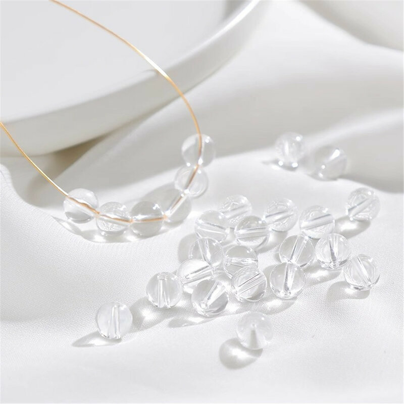 Natürliche weiße Kristall perlen handgemachte DIY Perlen Armband Halskette Schmuck Material Zubehör l367