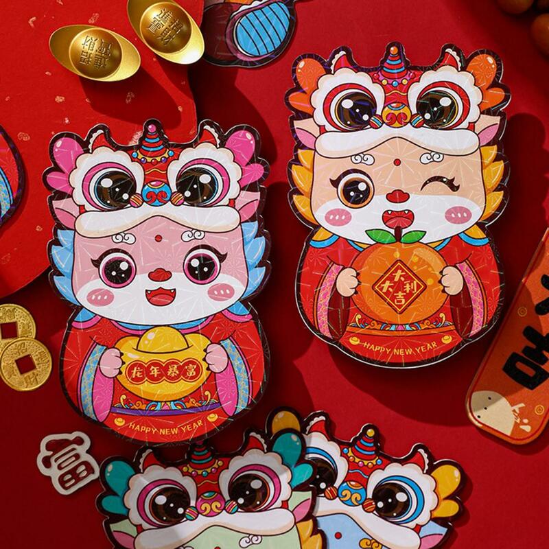 Amplop Naga Tahun Baru Tiongkok, tas uang keberuntungan pola naga menari Tahun Baru Tiongkok untuk musim semi 2024