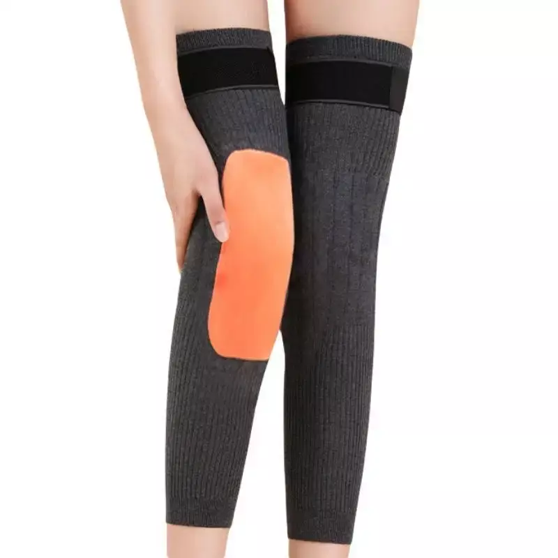 1 paio di ginocchiere termiche antiscivolo elastico in lana Cashmere ginocchiera protezione per ginocchiere ginocchiere calze Legging avvolge