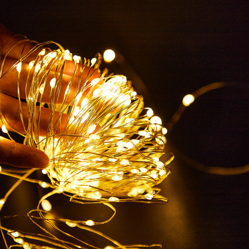 Guirxiété lumineuse LED dégradée en fil de cuivre, USB, guirlandes, guirxiété, extérieur, décoration de Noël, 5m-30m, 2022