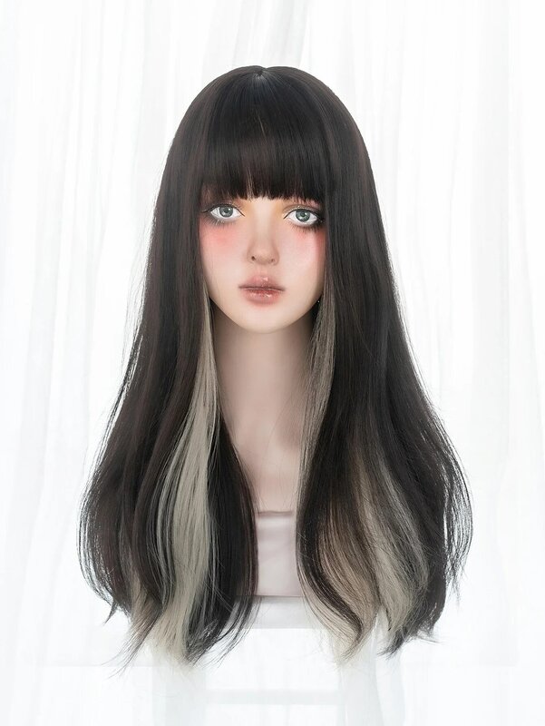 Парик женский синтетический с длинными натуральными прямыми волосами, 24 дюйма
