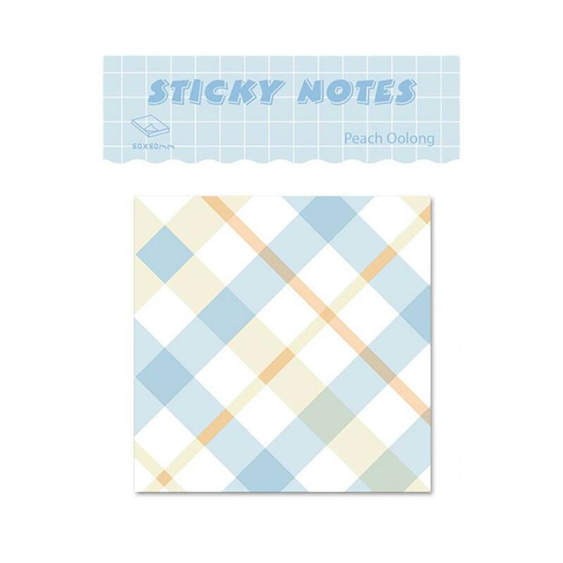 Simple Pattern Note Pad Strong Adhesive Student Planner Note Stickers Style Stationery Message Stickers School Memo Ins Pad Z9K1