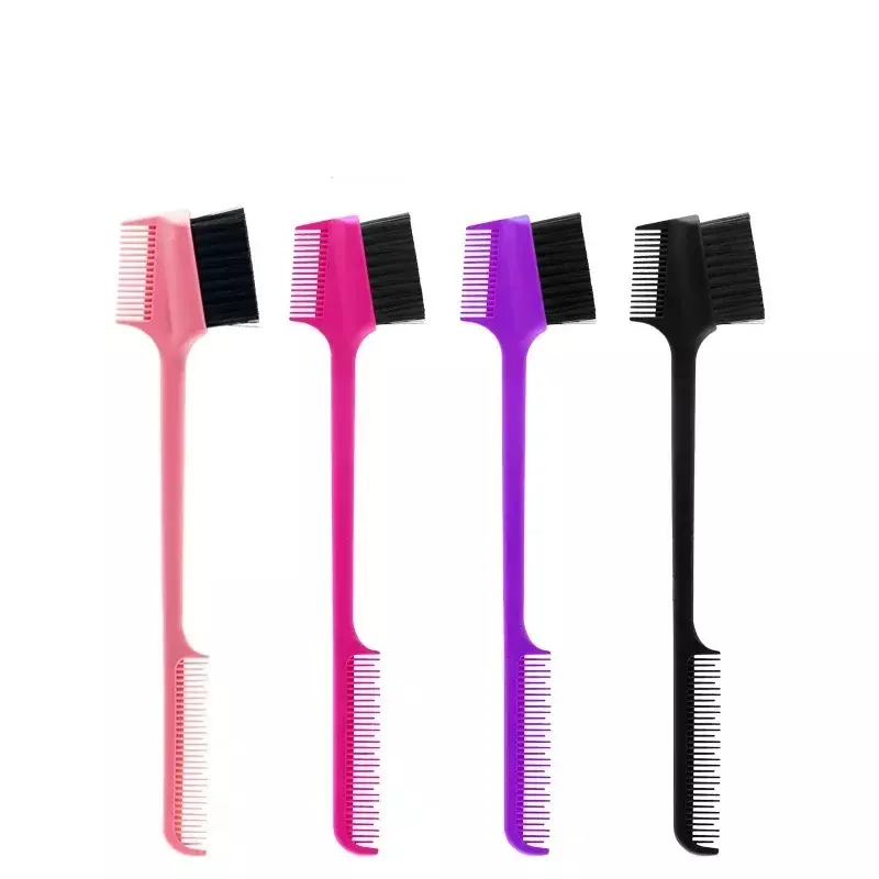 Edge Brush Comb Vendor Double Sided 3 In 1 Edge Control Brush for Baby Hair Salon Hair Comb Brushes Beauty Tools