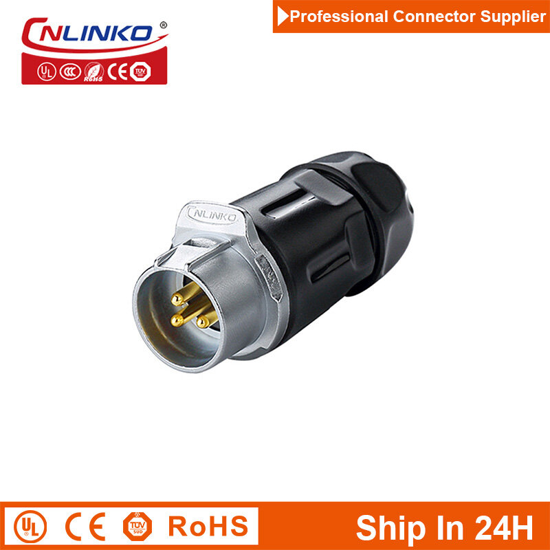 Cnlinko – connecteur de ligne d'alimentation LP20, étanche, 3 broches M20, pour caméra de sécurité visuelle LED