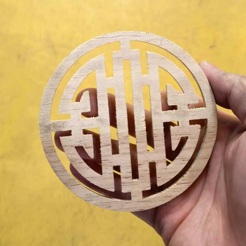 Calcomanía de marco de trabajo de aplique Onlay tallado en madera, 9,5 cm, 12cm