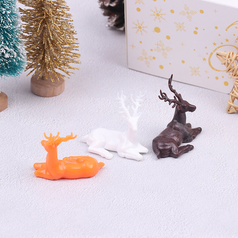 Miniaturowy posąg jelenia łoś bożonarodzeniowy ozdoby dekoracja do domku dla lalek akcesoria