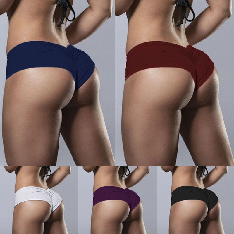 Hip Lifting Boxers Underwear para Mulheres, Calcinha Enrugada, Cuecas Yoga, Fitness Mini Calças Curtas de Ginásio, Moda Sportswear