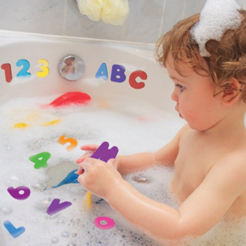 36pcs/set Alphanumeric Letter Bath Puzzle EVA Kids Baby Toys Early Educational Kids Bath Funny Toy Bathroom Suction Up Water Toy