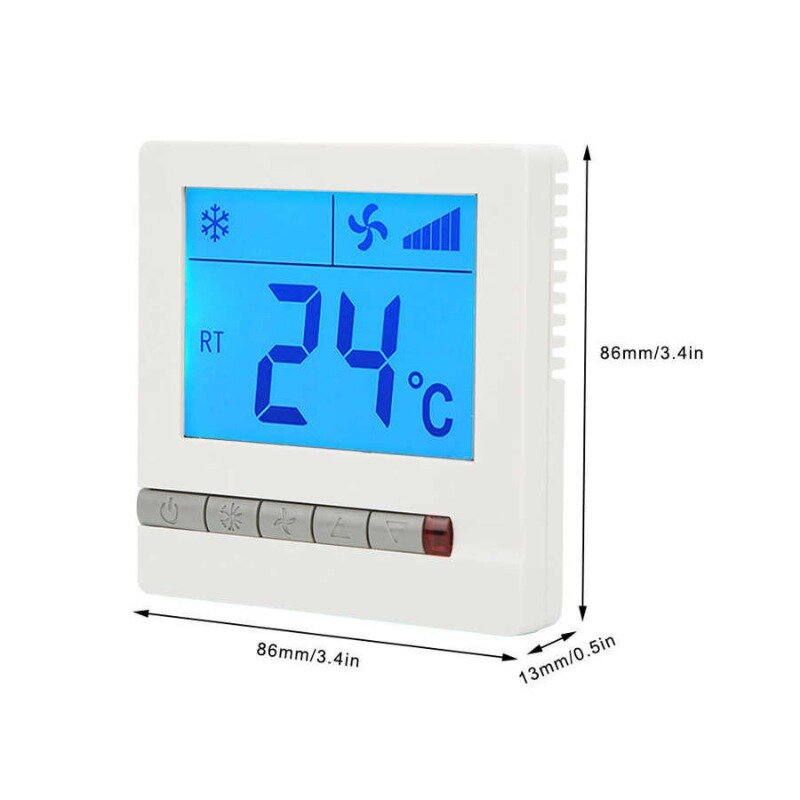 Zabezpieczenie sprężarki z opóźnieniem cyfrowy termostat LCD cewka wentylatora termostat regulatora temperatury do klimatyzatora