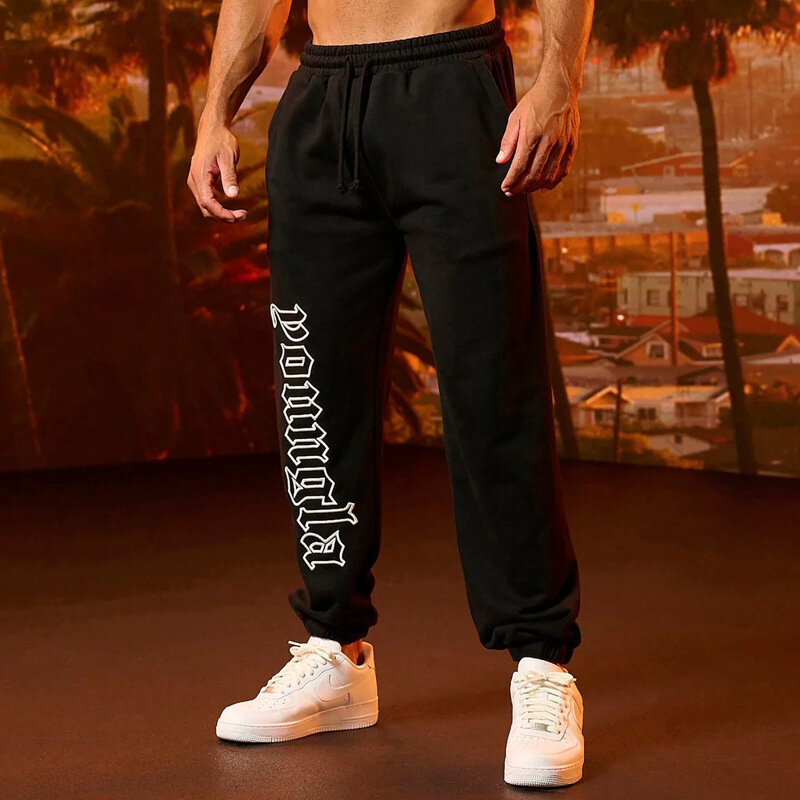 2024 Nowe męskie spodnie dresowe w stylu amerykańskim Nowe sportowe spodnie fitness ze sznurkiem Spodnie do biegania Siłownia Bieganie Spodnie treningowe do koszykówki