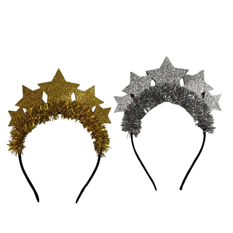 Argola cabelo com glitter estrela, ano lembranças para festa adereços para fotos, decoração,