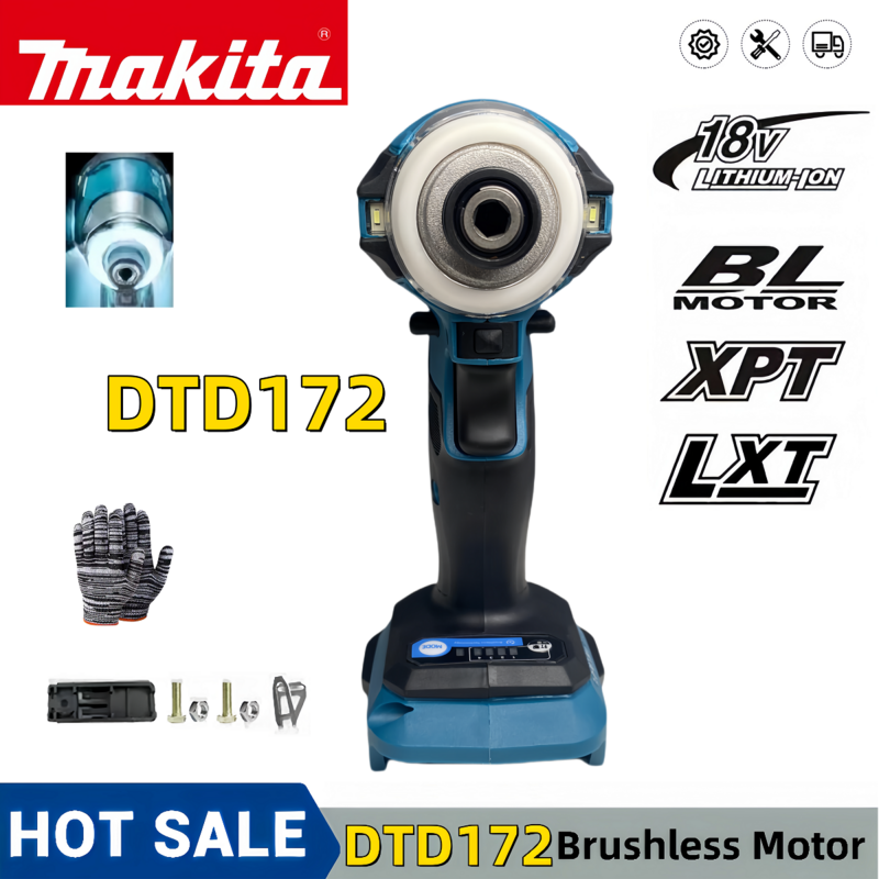Makita DTD172 180 NM Cordless Impact Driver 18V LXT BL Brushless Power Tools Motor Electric Drill Wood/olt/T-Mode  Rechargeable