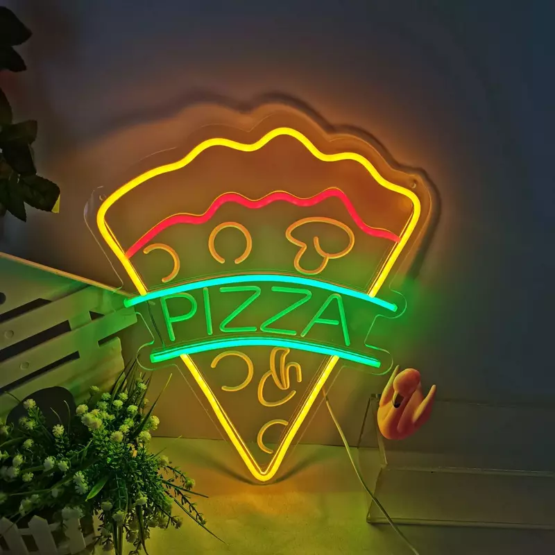 Led Neon Sign Hot Dog Pizza Ice Cream Restaurant Shop Open Decorations Holiday Party Wedding Night Light Home Wall Bar Christmas