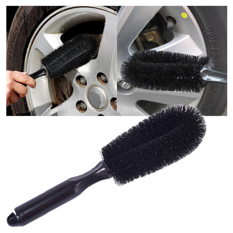 Cepillo de limpieza de ruedas de coche, limpiador de llanta de coche, mango de plumero, cepillo de detalles de ruedas de camión y motocicleta