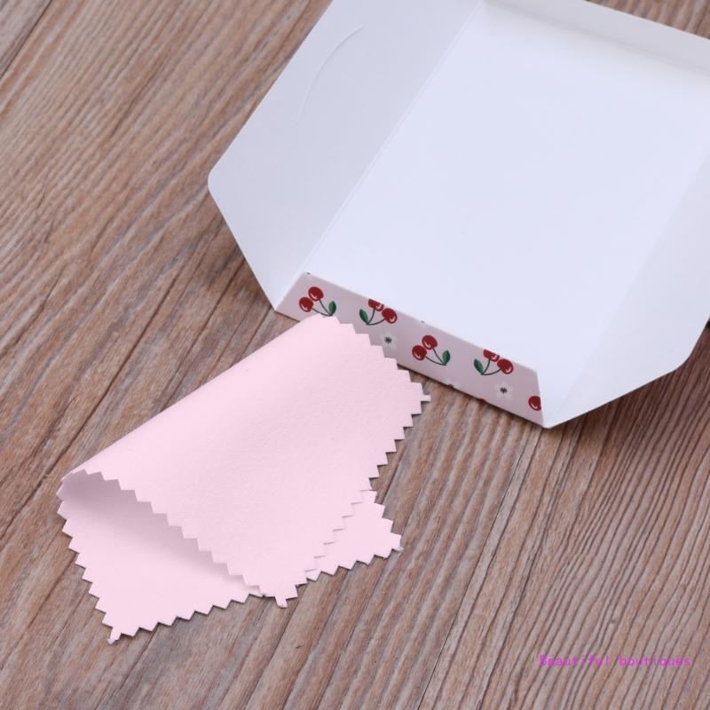 10 Pieces Non Toxic Tarnish Remover Jewelry Cleaning Cloths Watches and Silverware Polishing Cloth Cherry for Necklace DropShip