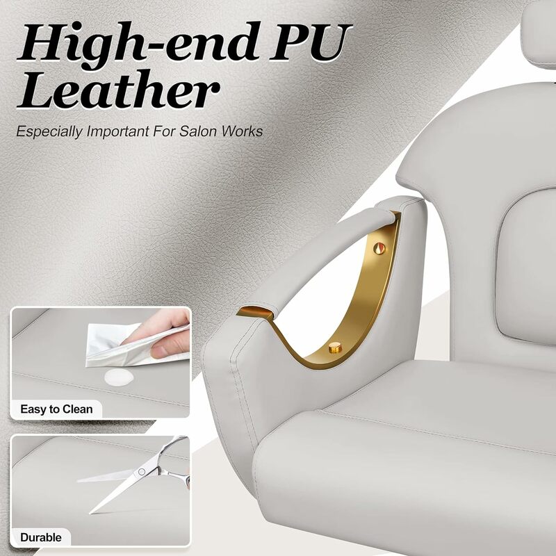 Kappersstoel Verstelbare Kapsalonstoel, All-Purpose Gouden Salonstoel Voor Haarstylist, 360 Graden Rollende Draaibare Stylin
