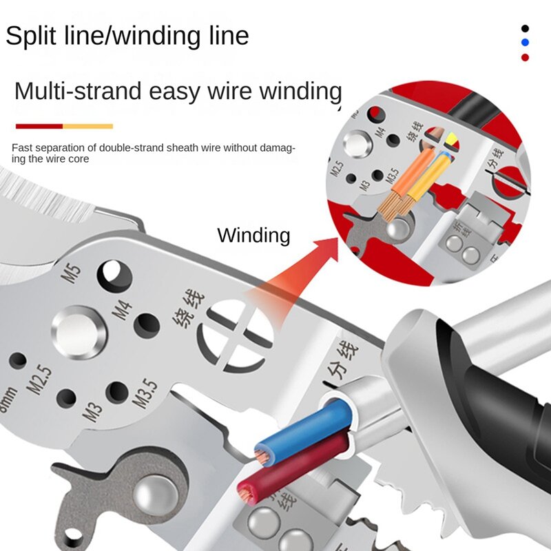 Wire Stripper Tool Electricians Wire Cutter For Wire Cutting Winding Pulling Durable Easy Install