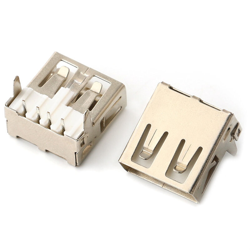 Conector de solda fêmea Jacks, soquete PCB, tipo A, 90 graus Horizontal Hetero Inserção Patch, porta padrão, USB, 1-5Pcs