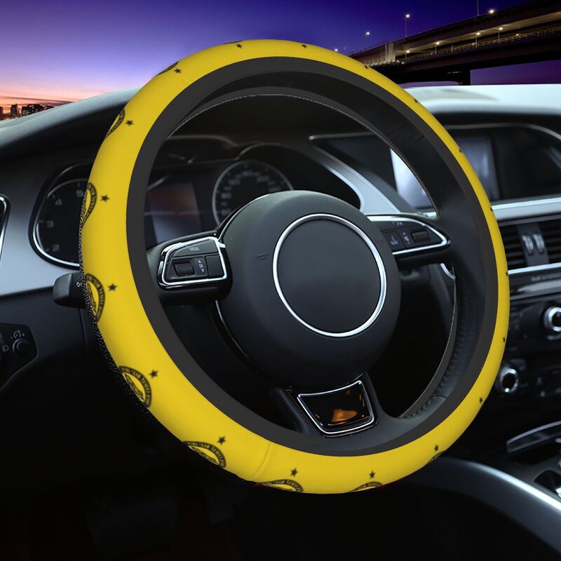 Maccabi Netanya Steering Wheel Cover, Universal 15 inch, Breathable, Anti-Slip,Warm in Winter and Cool in Summer