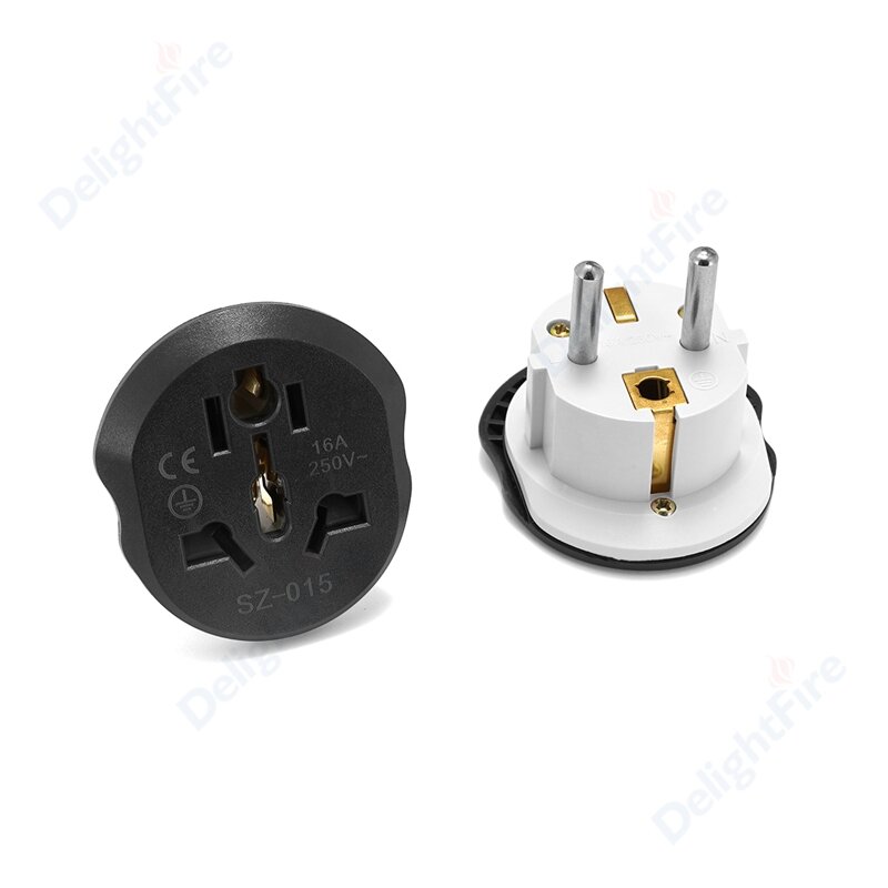 Universal EU Plug Converter EU Adapter 2 Round Pin Socket AU US UK CN To EU Wall Socket AC 16A  250V Travel Adapter High Quality