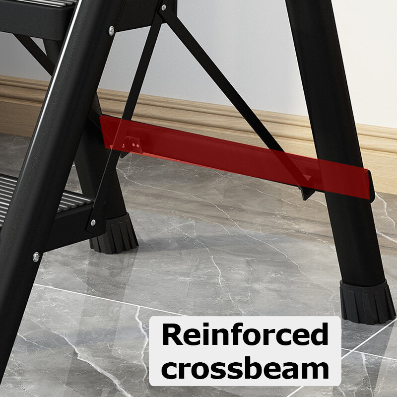 Escalera plegable de acero al carbono para el hogar, silla de espiga antideslizante, taburete de 3 escalones
