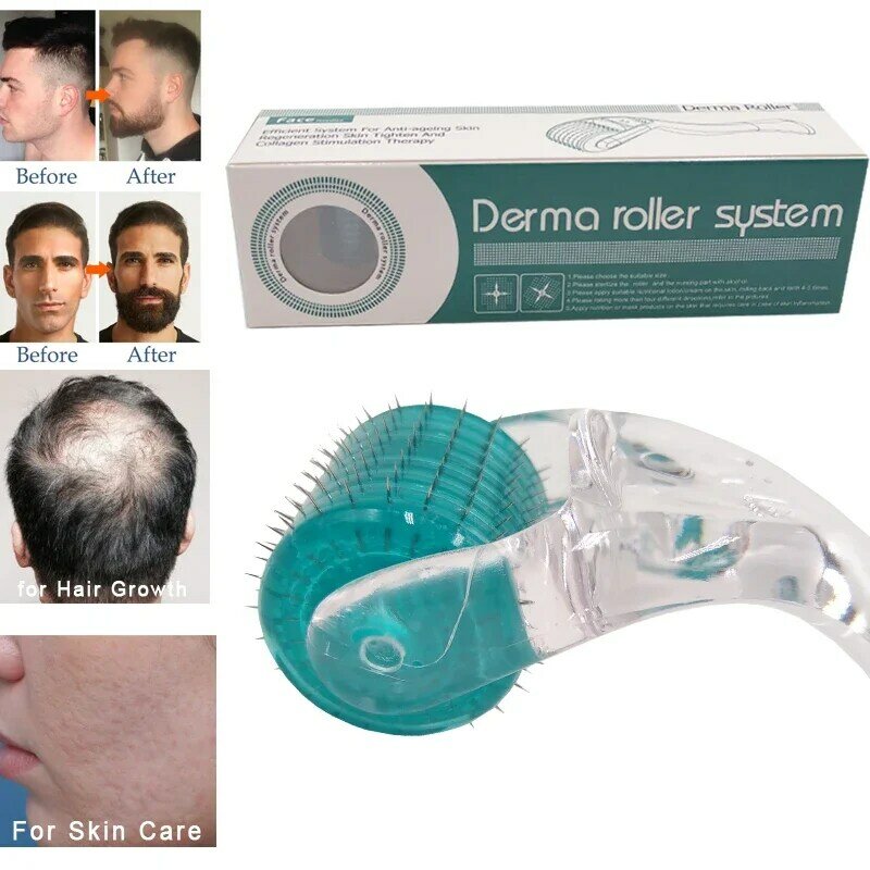 Derma Roller System Microneedle para crescimento capilar, Crescimento da barba, Tratamento Anti Hair Loss, Mesoterapia Facial, DRS 192 Agulha Real