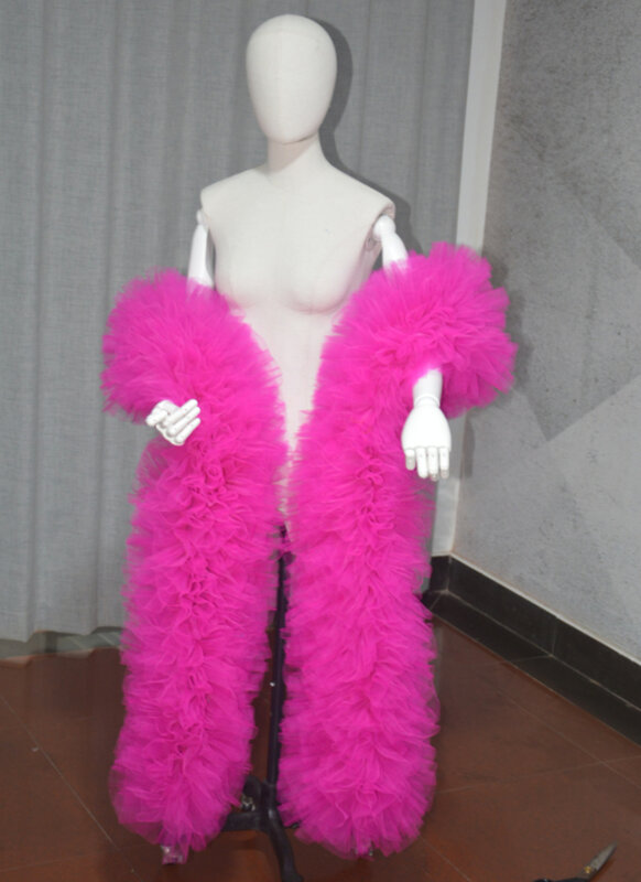 Fashion Stage ball party Club nightclub bridal Tulle Boa Ruffle shawl wrap wedding accessories cape