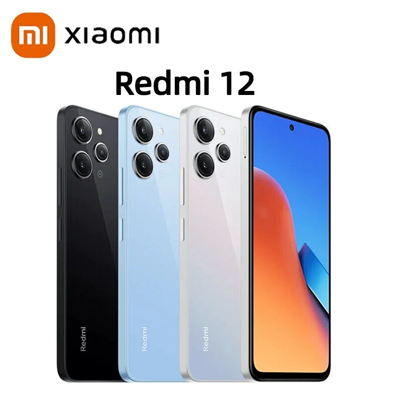 Xiaomi-Celular Redmi 12, Versão Global, MTK Helio G88, Câmera tripla de 50MP AI grande 6.79 "Dot Display, bateria 5000mAh, carregamento 18W