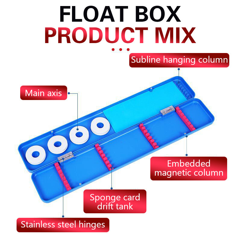 Caja de flotador azul de tres usos, caja de flotador de plástico engrosado multiusos, caja de alambre, caja de línea principal, caja de accesorios, equipo de pesca