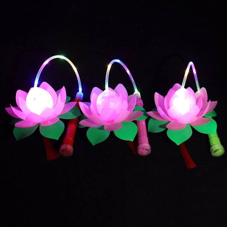 Kinder Lichtgevende Speelgoed Creatieve Simulatie Elektrische Lotus Flash Draagbare Lantaarns Gelukkig Nieuwjaar Draagbare Lantaarns Speelgoed