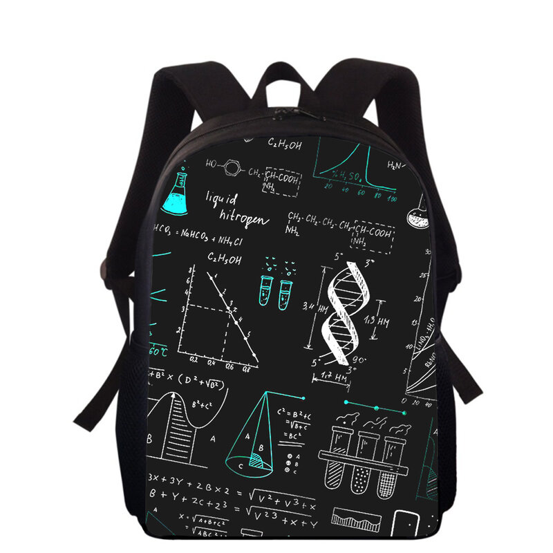 Biologia e Química 15 "3D Print Kids Backpack Sacos Escolares Primários para Meninos Meninas Back Pack Estudantes School Book Bags