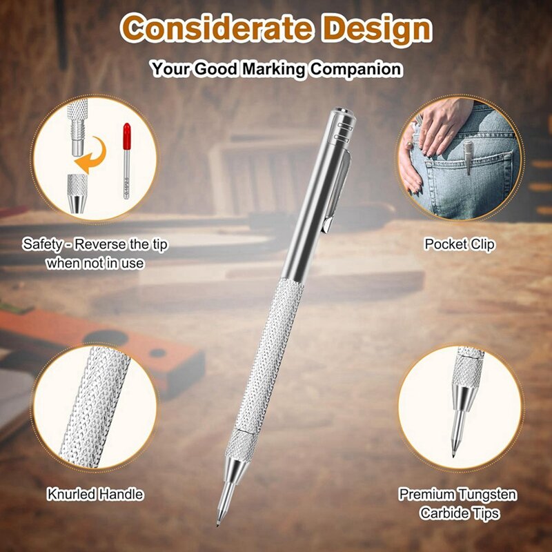 5+20PCS Tungsten Carbide Metal Scribe Scriber Tool & Engraving Pen Set, No Need Sharpening