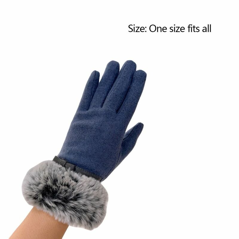 Winter Warme Handschoenen Mode Koude Proof Verdikte Pluche Rijhandschoenen Winddichte Wanten Vrouwen
