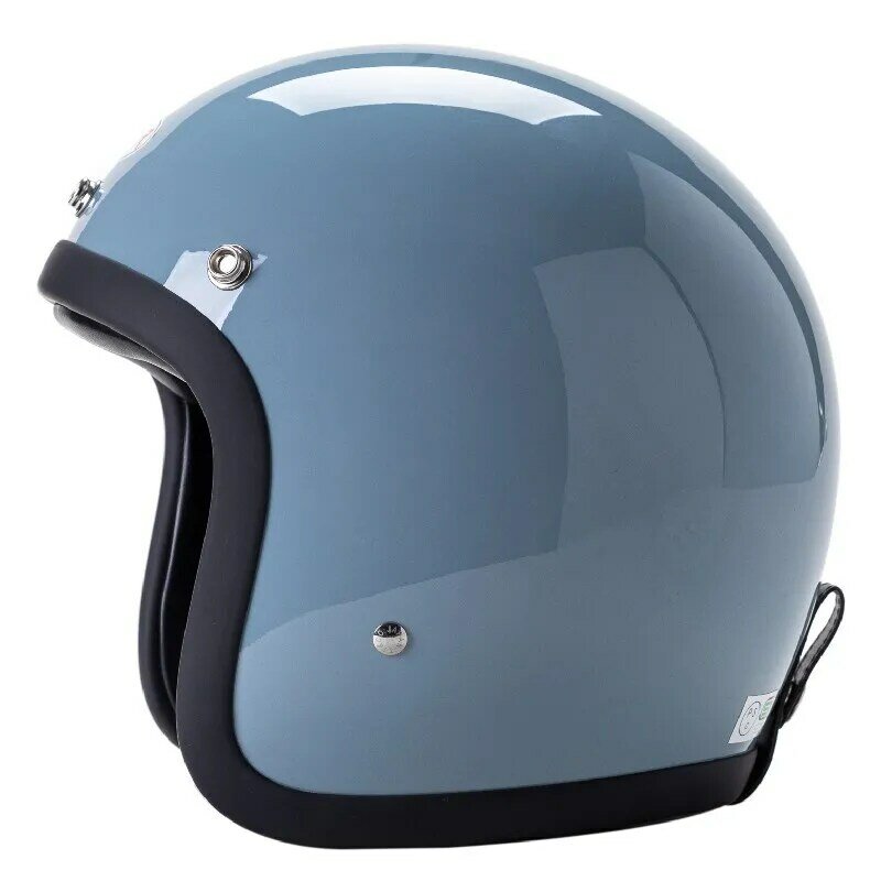 Helm ABS klasik retro 3/4, kekuatan tinggi untuk sepeda motor Harley dan kapal pesiar, Capacete