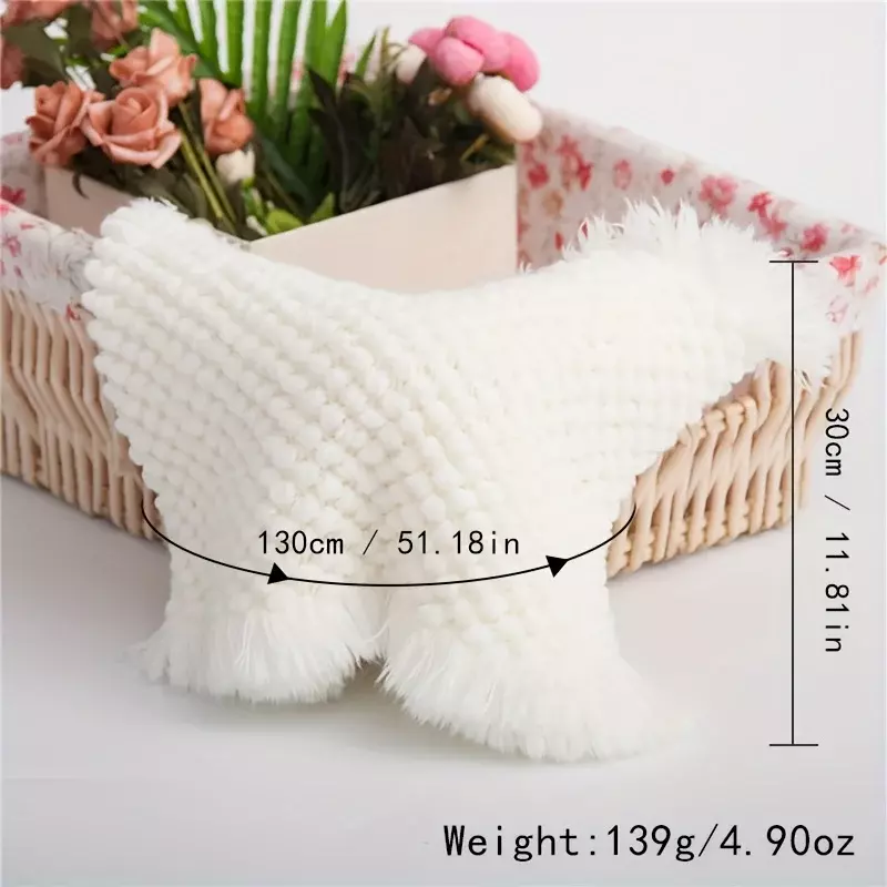 Newborn Photography Props Blanket Soft Crochet Cozy Prop Posing Versatile Background Basket Filler Photo Accessories Fotografia