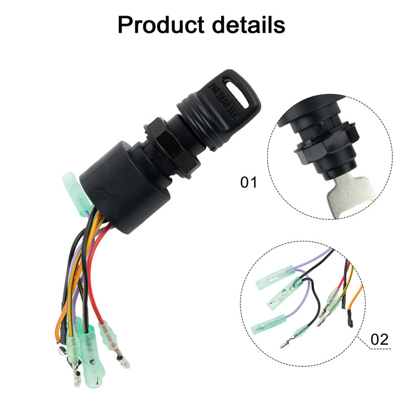Interruptor de ignição para fora, acessórios pretos, substituição de plástico e metal, 2x chave, posição 3, alta qualidade, novo