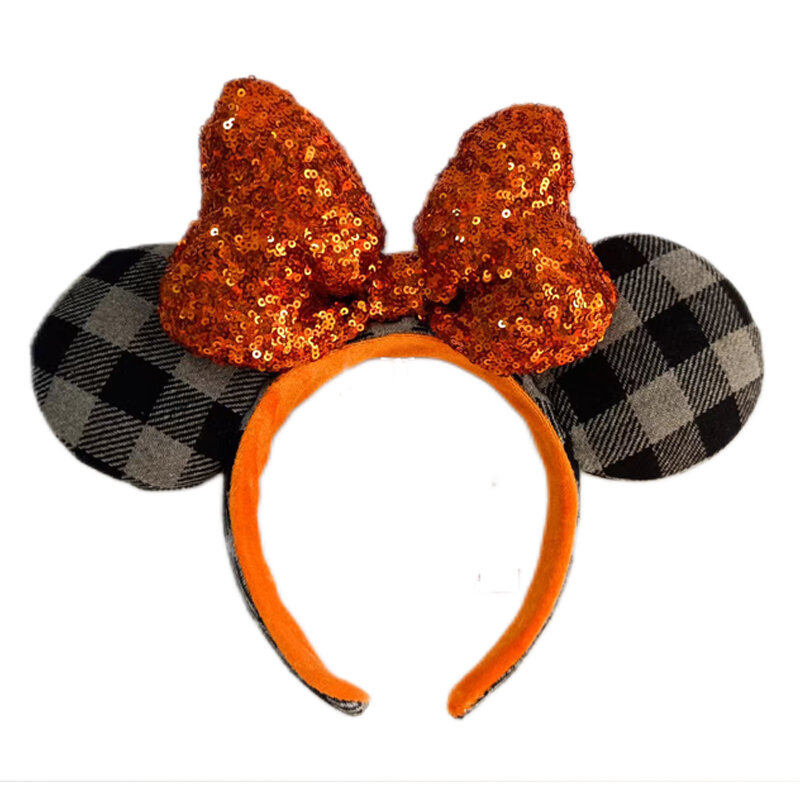 Diadema de orejas de Mickey y Minnie para niña, disfraz de Halloween, diadema de felpa, muñeca de ratón de felpa, banda para el cabello de fiesta