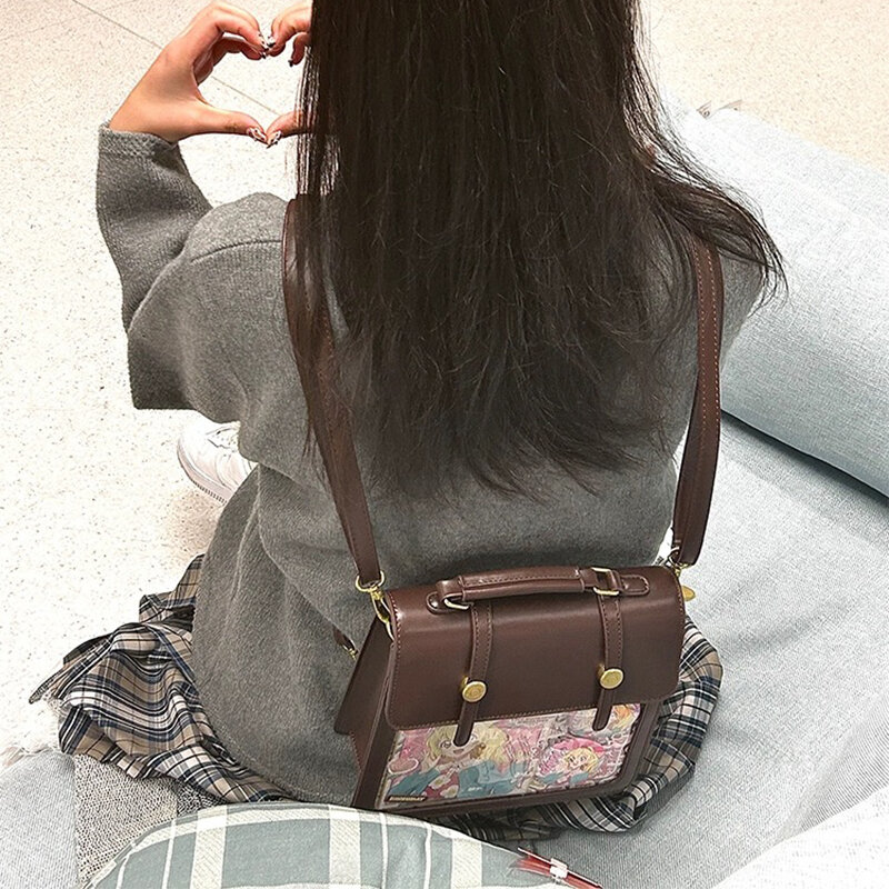 HAEX Harajuku donna Ita borse moda 2024 nuova tendenza distintivo fai da te JK uniforme studenti zaini sottocultura Patchwork PU Bolso Mujer