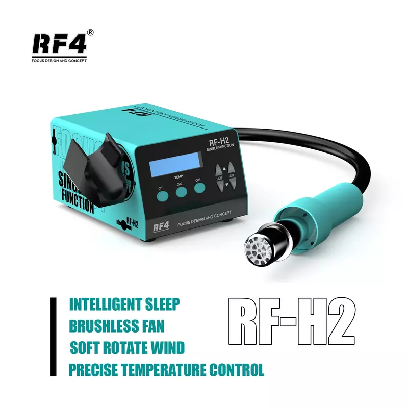 เครื่องอุปกรณ์เชื่อมสายไฟปืนเป่าลมร้อน RF4 RF-H2จอแสดงผลดิจิตอลสถานี BGA อัจฉริยะเพื่อซ่อมแซมชิป PCB 1000W
