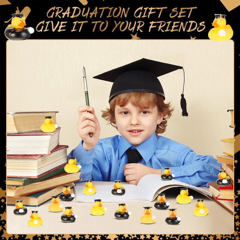 24/48 Pcs Graduation Rubber Ducks Graduation Gifts Duck Bulk Graduation Par0ty Favors Decoration Classroom Tassel Cap