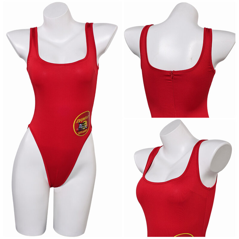 Fantasi C.J. Parker Cosplay pakaian renang kostum Baywatch wanita dewasa Jumpsuit musim panas pakaian renang pakaian karnaval Halloween