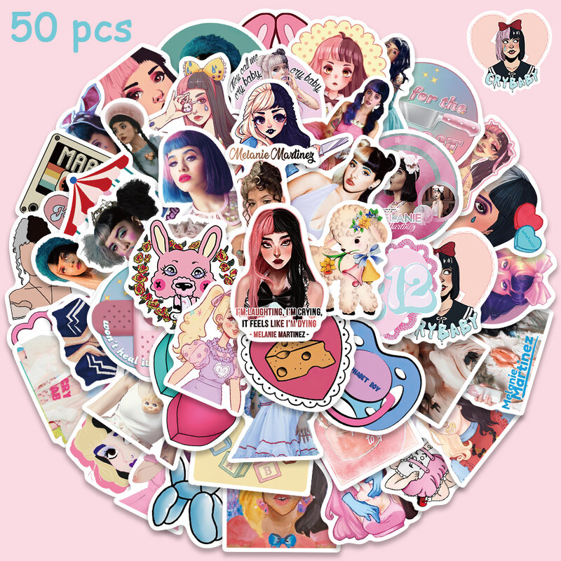 50 Stuks Melanie Martinez Hot Singer Stickers Esthetische Stickers Voor Meisjes Koffer Plakboek Telefoon Gitaar Dagboek Auto Stickers