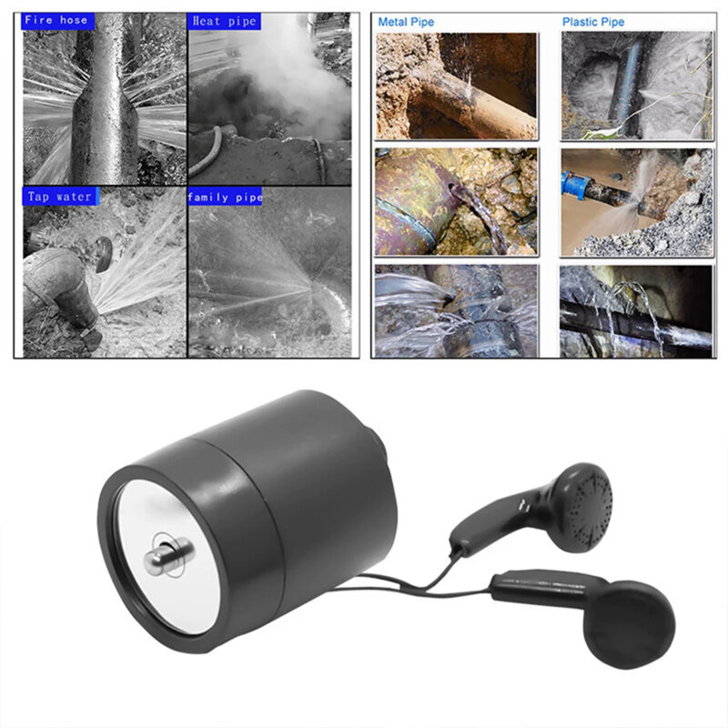Amplificador de sonido de alta intensidad con Cable de datos para auriculares, Monitor de fugas de tubería de agua subterránea, para espiar, escuchar, Detector de red de agua